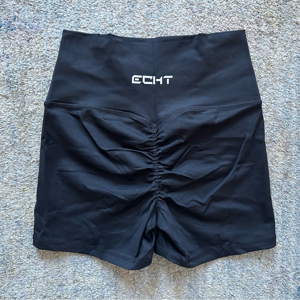 New Echt Apparel Force Scrunch Shorts Black Size S